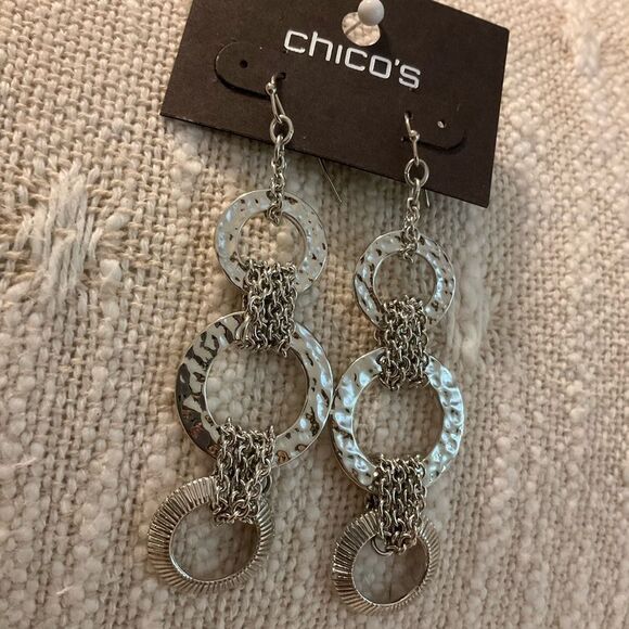 0149-Chico's Silver Dangle Earrings - Picture 1 of 3